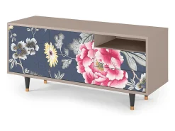Móvel De Tv* Mueble de TV - 125х56х41 cm - T7 - Dark Flower Bed, Latte Bege