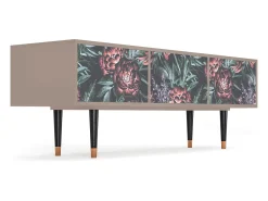 Móvel De Tv* Mueble de TV - 170х59х48 cm - T4 - Dark Peonies, Latte Bege