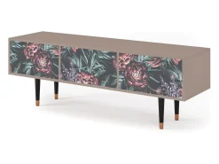Móvel De Tv* Mueble de TV - 170х59х48 cm - T4 - Dark Peonies, Latte Bege