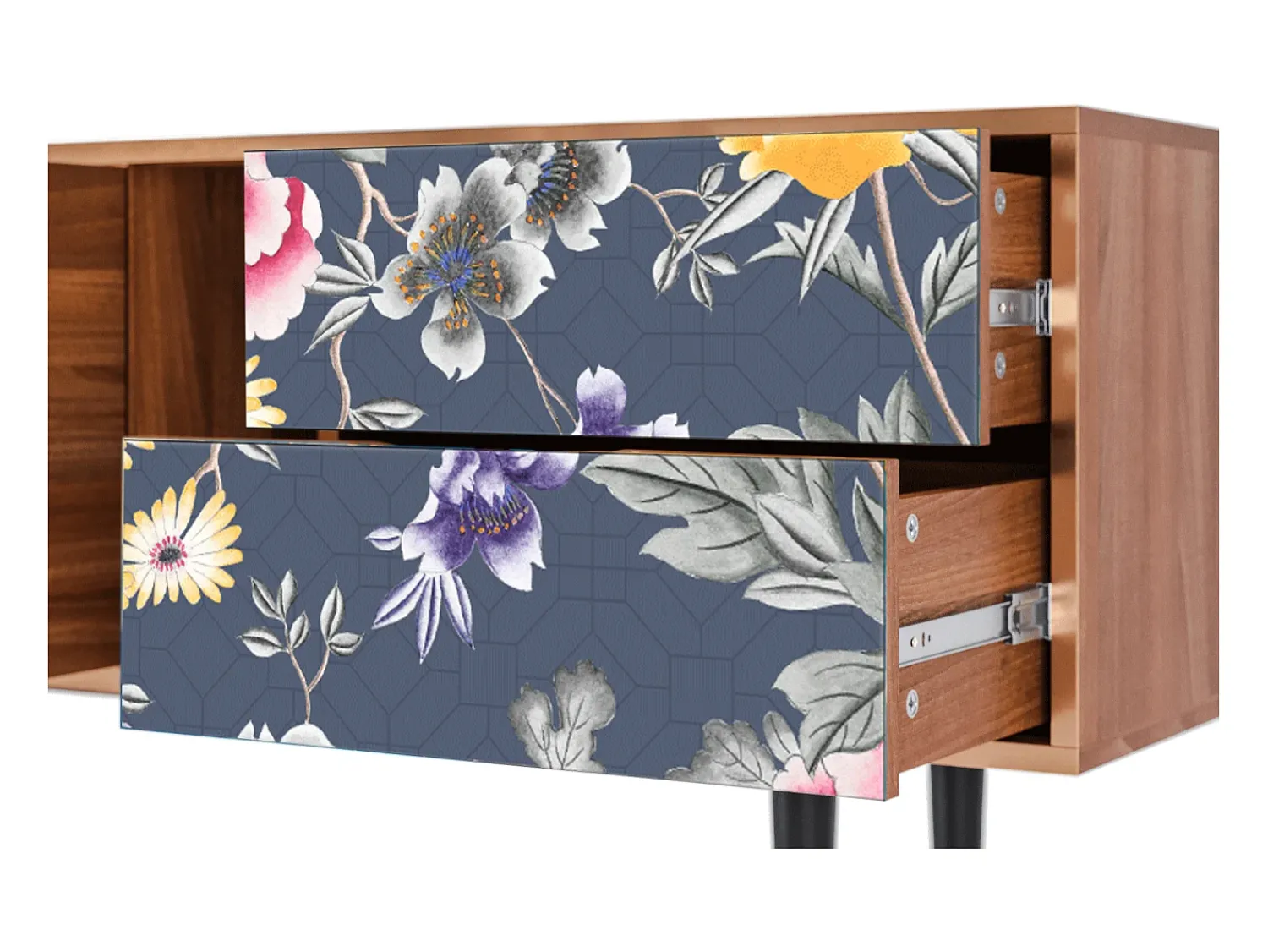 Discount Mueble de TV - 170х69х48 cm - T1 - Dark Flower Bed, Nogueira Castanho