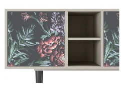 Móvel De Tv* Mueble de TV - 150х69х41 cm - T5 - Dark Peonies, Areia Bege