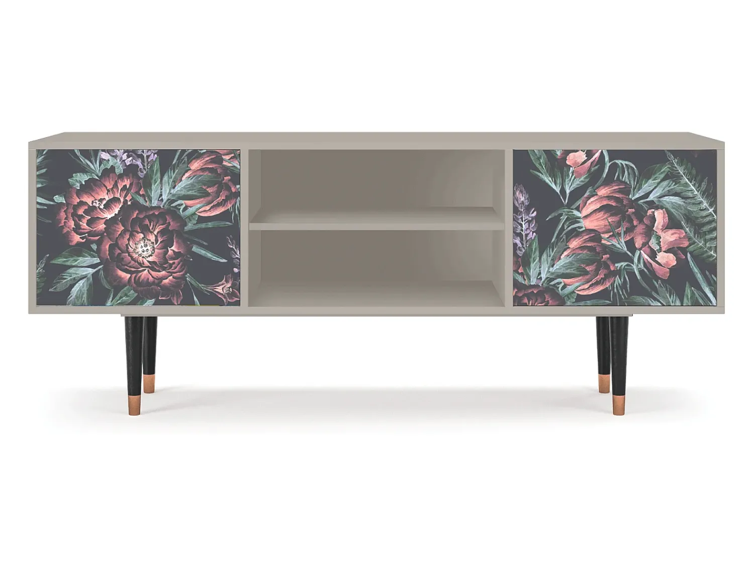 Móvel De Tv| Mueble de TV - 170х69х48 cm - T2 - Dark Peonies, Areia Bege