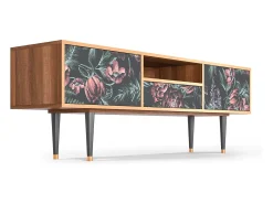 Hot Mueble de TV - 170х59х41 cm - T6 - Dark Peonies, Nogueira Castanho