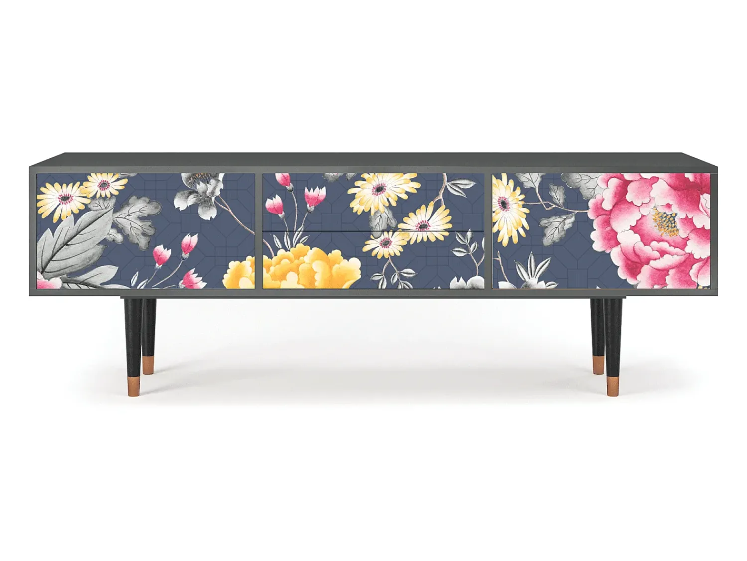 Mueble de TV - 170х59х48 cm - T4 - Dark Flower Bed, Antracite^ Móvel De Tv