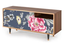 Best Mueble de TV - 125х56х41 cm - T7 - Dark Flower Bed, Nogueira Castanho