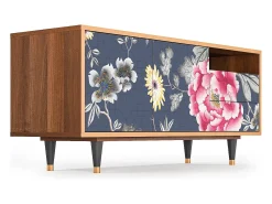 Best Mueble de TV - 125х56х41 cm - T7 - Dark Flower Bed, Nogueira Castanho