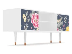 New Mueble de TV - 170х69х48 cm - T2 - Dark Flower Bed, Branco Bege