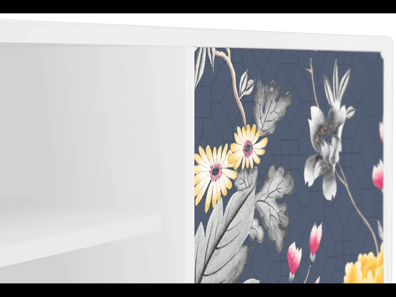 New Mueble de TV - 170х69х48 cm - T2 - Dark Flower Bed, Branco Bege