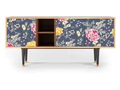Móvel De Tv* Mueble de TV - 150х69х41 cm - T5 - Dark Flower Bed, Nogueira Castanho