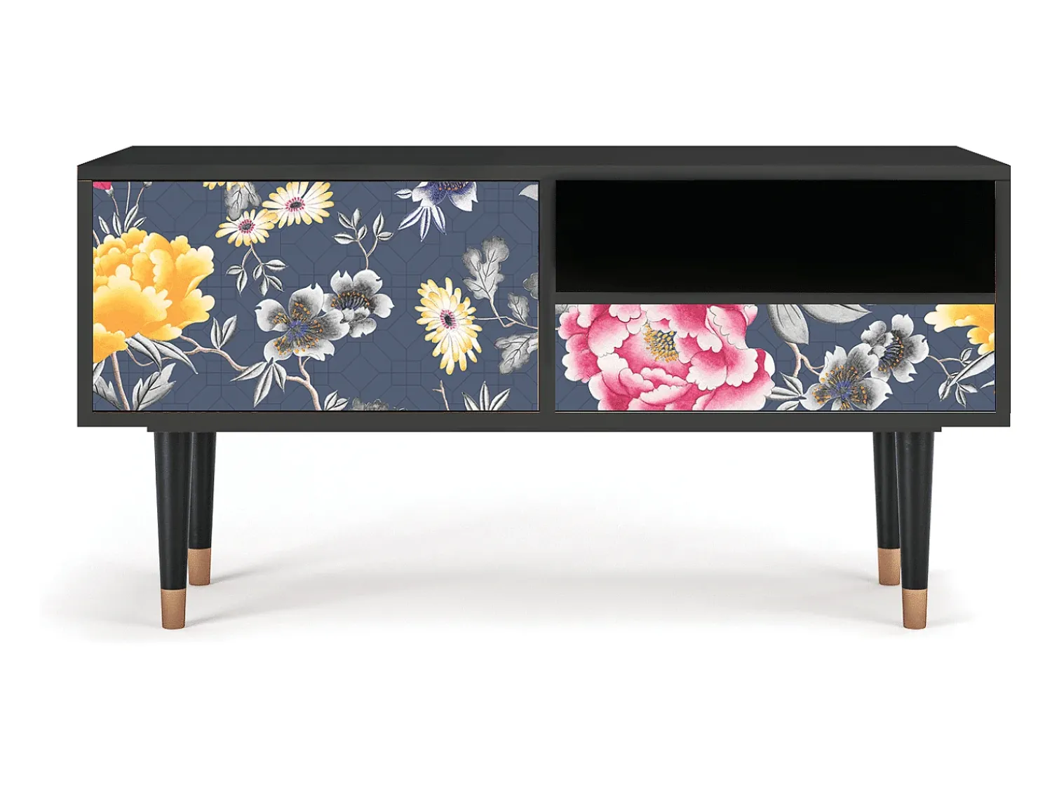 Mueble de TV - 115х59х48 cm - T3 - Dark Flower Bed, Antracite^ Móvel De Tv