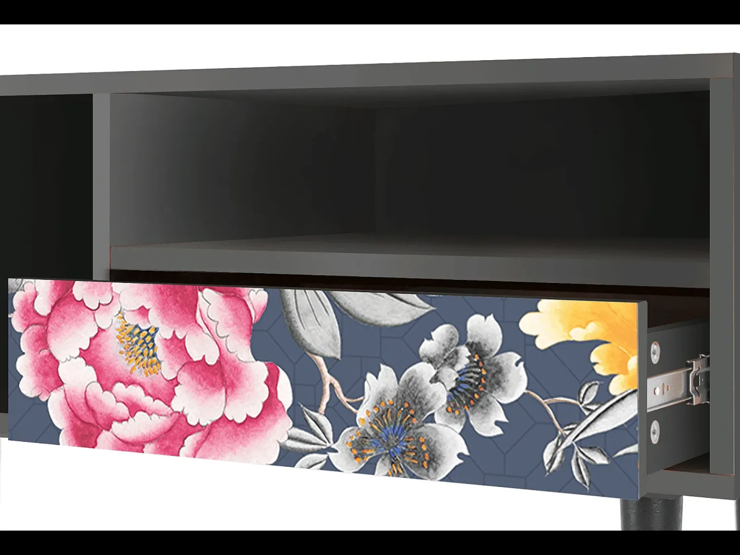 Mueble de TV - 115х59х48 cm - T3 - Dark Flower Bed, Antracite^ Móvel De Tv