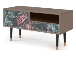 Móvel De Tv* Mueble de TV - 115х59х48 cm - T3 - Dark Peonies, Latte Bege
