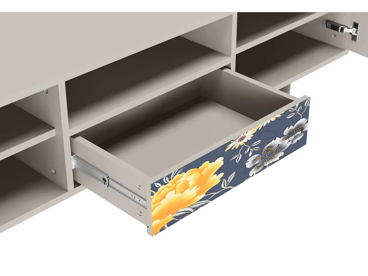 Móvel De Tv* Mueble de TV - 170х59х41 cm - T6 - Dark Flower Bed, Areia Bege