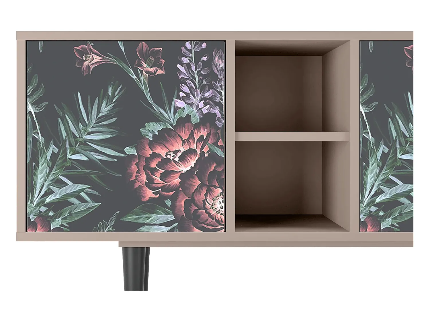 Mueble de TV - 150х69х41 cm - T5 - Dark Peonies, Latte^ Móvel De Tv
