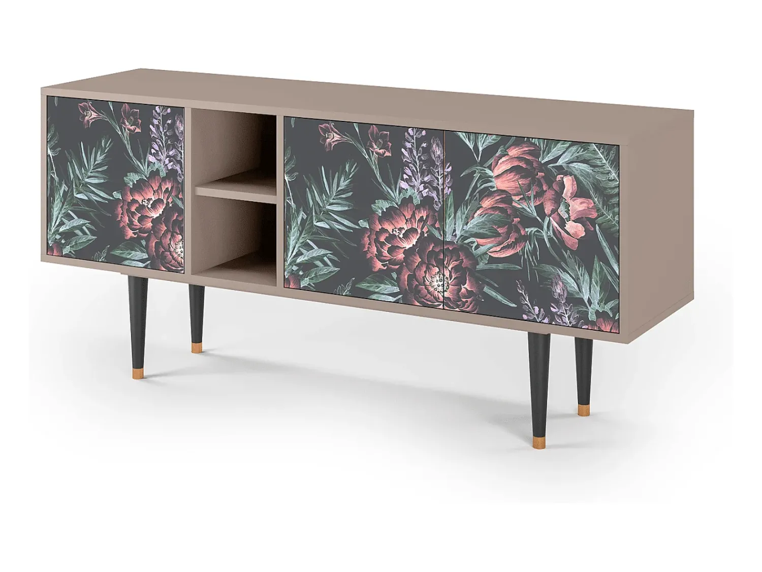 Mueble de TV - 150х69х41 cm - T5 - Dark Peonies, Latte^ Móvel De Tv