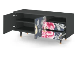 Mueble de TV - 125х56х41 cm - T7 - Dark Flower Bed, Antracite^ Móvel De Tv