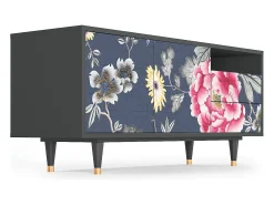 Mueble de TV - 125х56х41 cm - T7 - Dark Flower Bed, Antracite^ Móvel De Tv