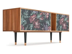 Móvel De Tv| Mueble de TV - 170х69х48 cm - T1 - Dark Peonies, Nogueira Castanho
