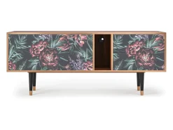Móvel De Tv| Mueble de TV - 170х69х48 cm - T1 - Dark Peonies, Nogueira Castanho