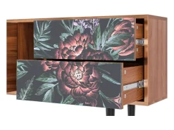 Móvel De Tv| Mueble de TV - 170х69х48 cm - T1 - Dark Peonies, Nogueira Castanho