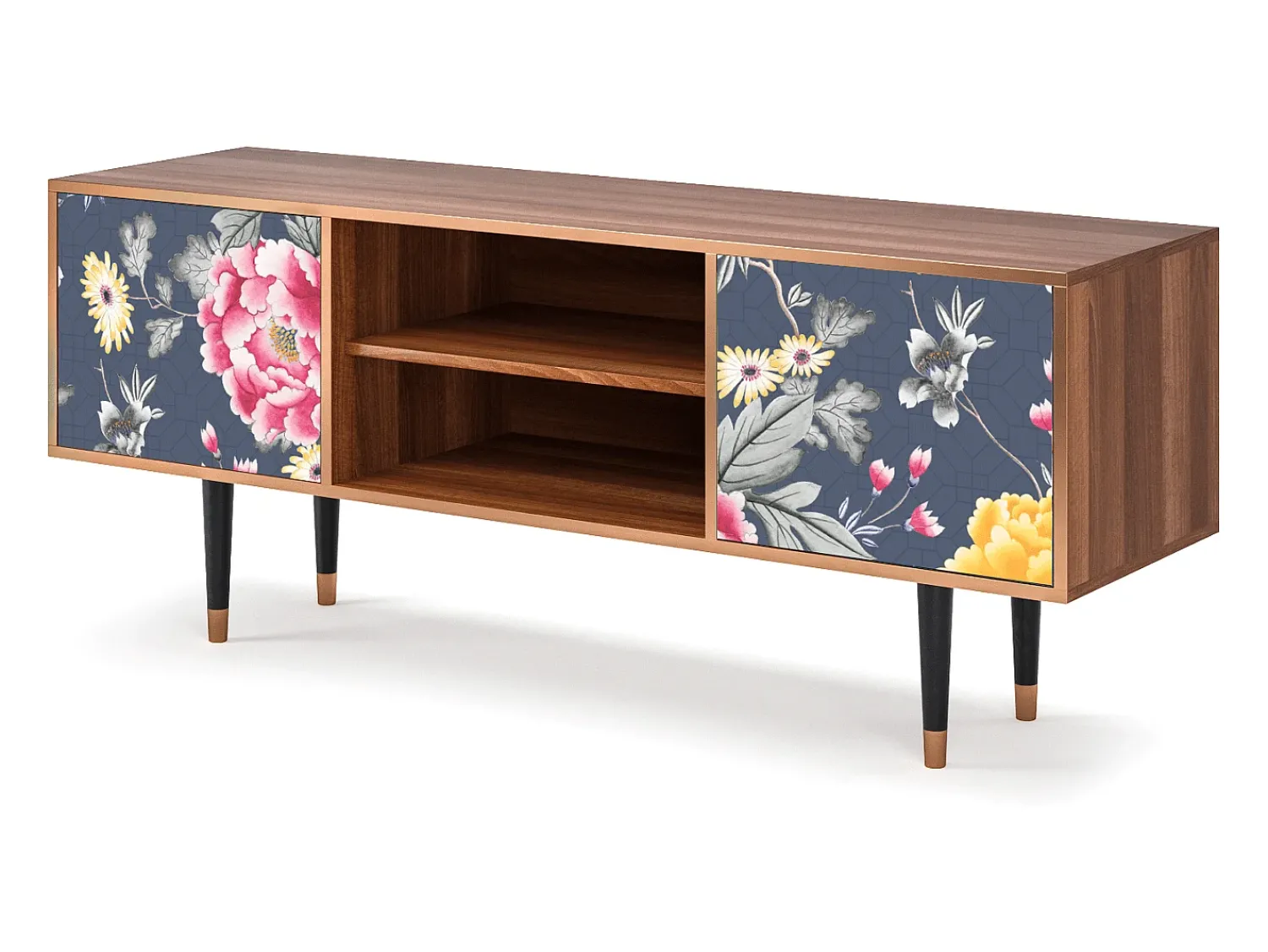 Clearance Mueble de TV - 170х69х48 cm - T2 - Dark Flower Bed, Nogueira Castanho