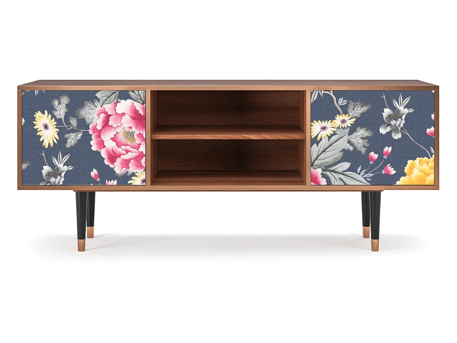 Clearance Mueble de TV - 170х69х48 cm - T2 - Dark Flower Bed, Nogueira Castanho