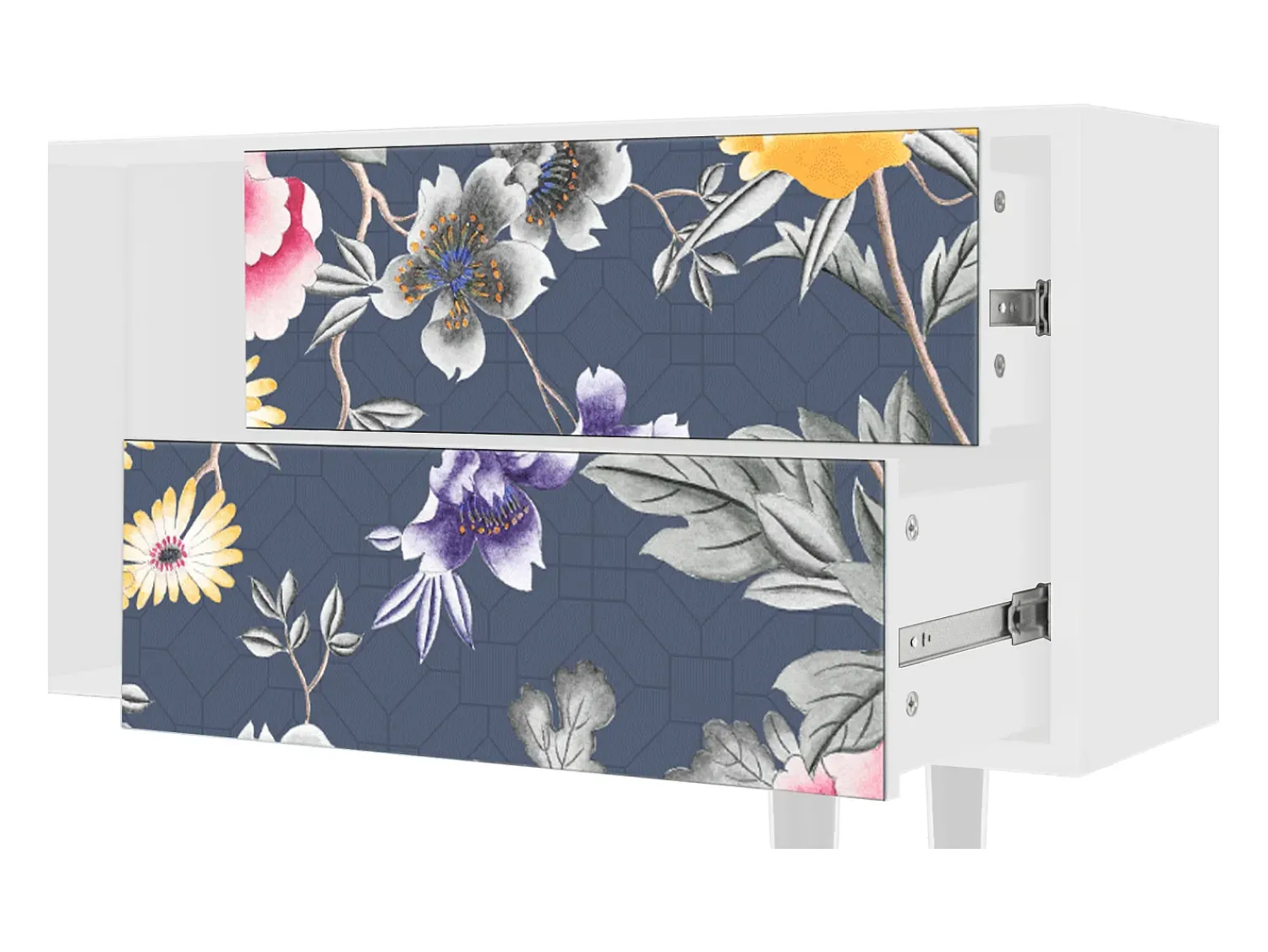 Online Mueble de TV - 170х69х48 cm - T1 - Dark Flower Bed, Branco Bege