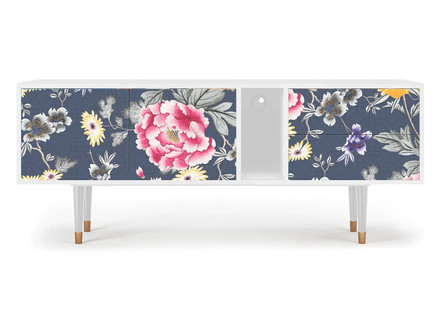 Online Mueble de TV - 170х69х48 cm - T1 - Dark Flower Bed, Branco Bege