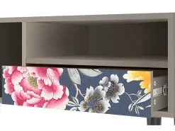 Móvel De Tv| Mueble de TV - 115х59х48 cm - T3 - Dark Flower Bed, Areia Bege