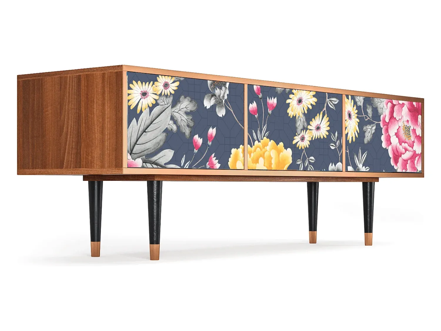 Móvel De Tv* Mueble de TV - 170х59х48 cm - T4 - Dark Flower Bed, Nogueira Castanho