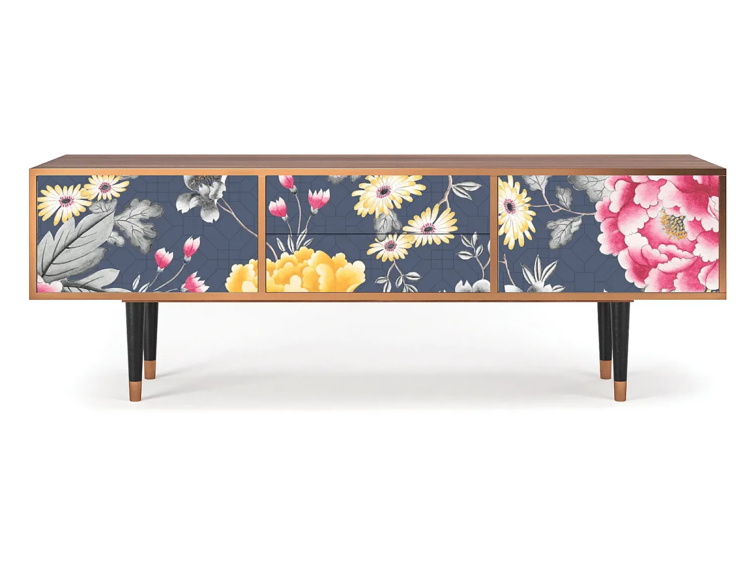 Móvel De Tv* Mueble de TV - 170х59х48 cm - T4 - Dark Flower Bed, Nogueira Castanho