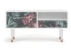 Mueble de TV - 115х59х48 cm - T3 - Dark Peonies, Branco^ Móvel De Tv