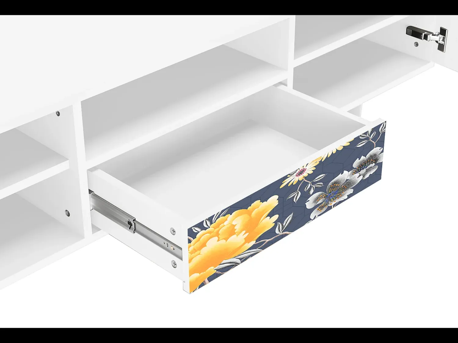 Online Mueble de TV - 170х59х41 cm - T6 - Dark Flower Bed, Branco Bege