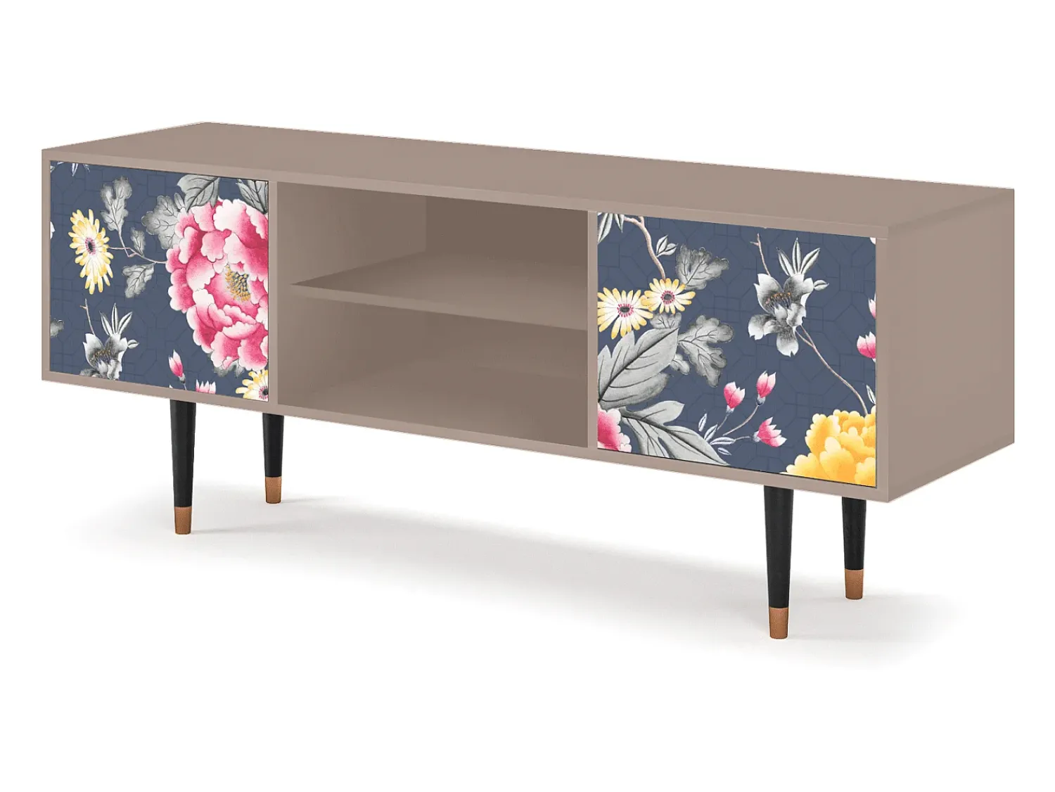 Sale Mueble de TV - 170х69х48 cm - T2 - Dark Flower Bed, Latte Bege