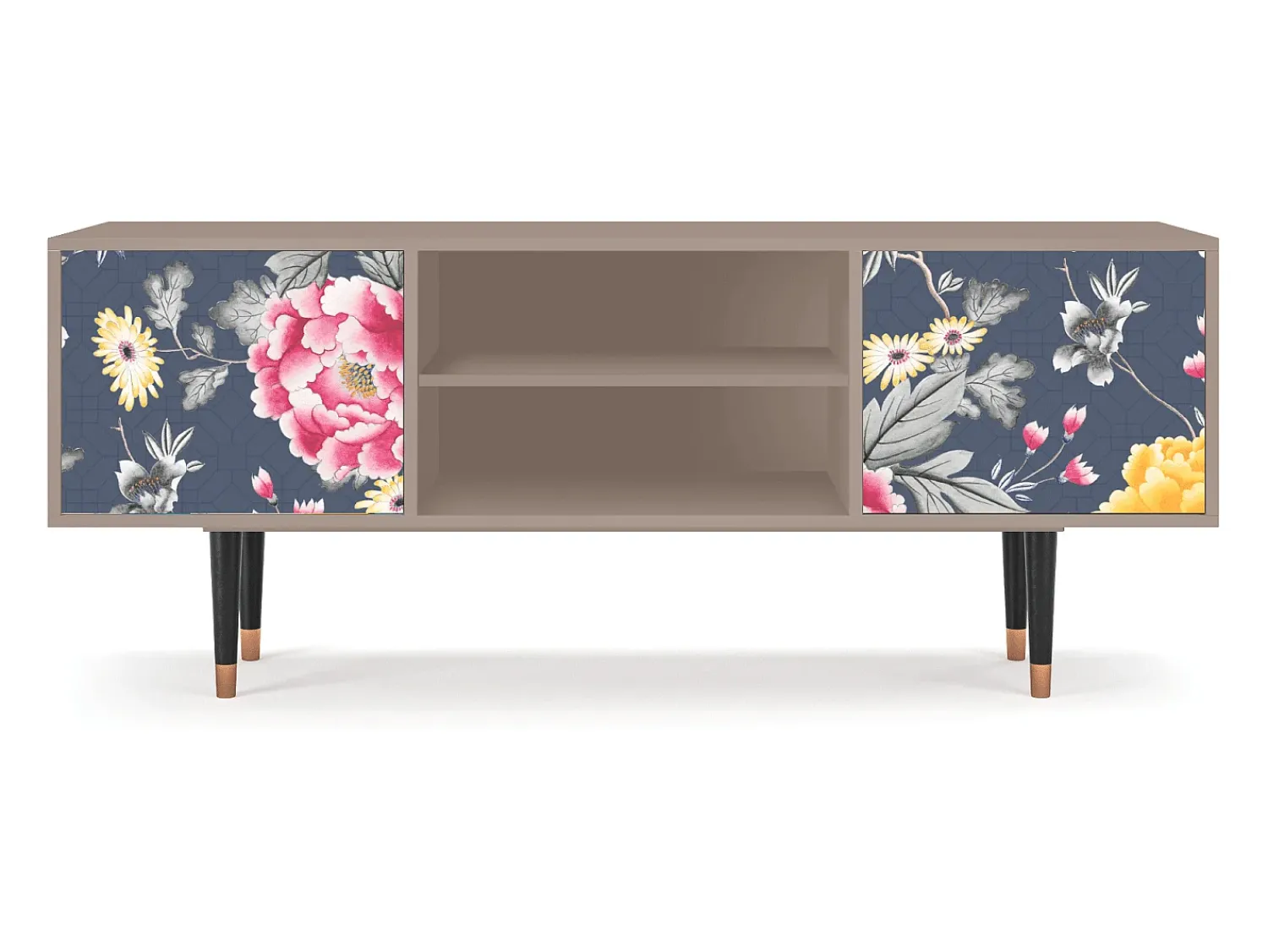 Sale Mueble de TV - 170х69х48 cm - T2 - Dark Flower Bed, Latte Bege