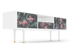 Móvel De Tv| Mueble de TV - 170х59х41 cm - T6 - Dark Peonies, Branco Bege