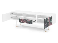 Móvel De Tv| Mueble de TV - 170х59х41 cm - T6 - Dark Peonies, Branco Bege