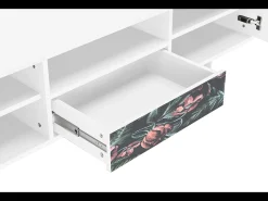 Móvel De Tv| Mueble de TV - 170х59х41 cm - T6 - Dark Peonies, Branco Bege