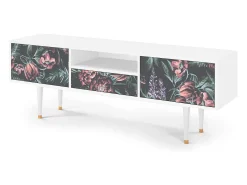 Móvel De Tv| Mueble de TV - 170х59х41 cm - T6 - Dark Peonies, Branco Bege