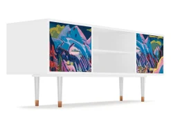 Móvel De Tv* Mueble de TV - 170х69х48 cm - T2 - Davos Winter, Branco Bege