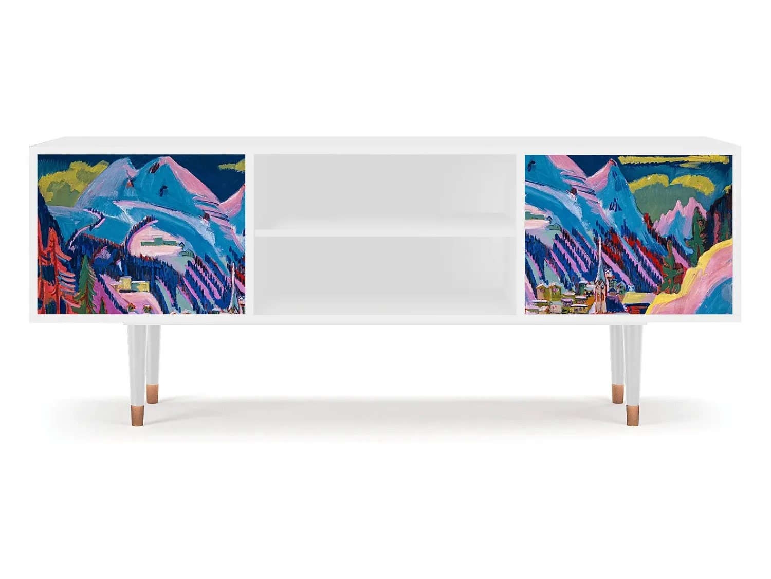 Móvel De Tv* Mueble de TV - 170х69х48 cm - T2 - Davos Winter, Branco Bege