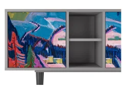 Móvel De Tv| Mueble de TV - 150х69х41 cm - T5 - Davos Winter, Cinza Cinzento