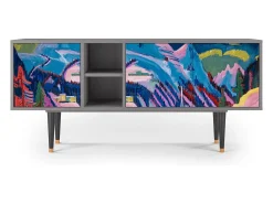 Móvel De Tv| Mueble de TV - 150х69х41 cm - T5 - Davos Winter, Cinza Cinzento