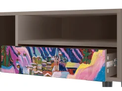 Discount Mueble de TV - 115х59х48 cm - T3 - Davos Winter, Latte Bege
