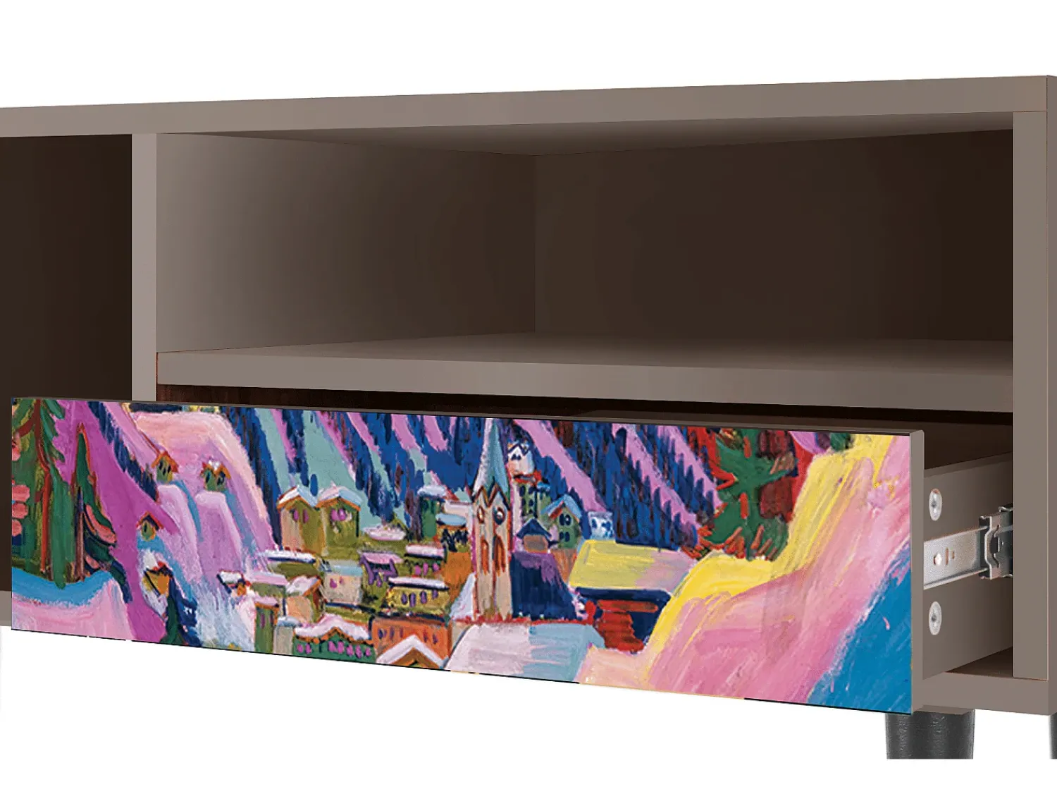 Discount Mueble de TV - 115х59х48 cm - T3 - Davos Winter, Latte Bege