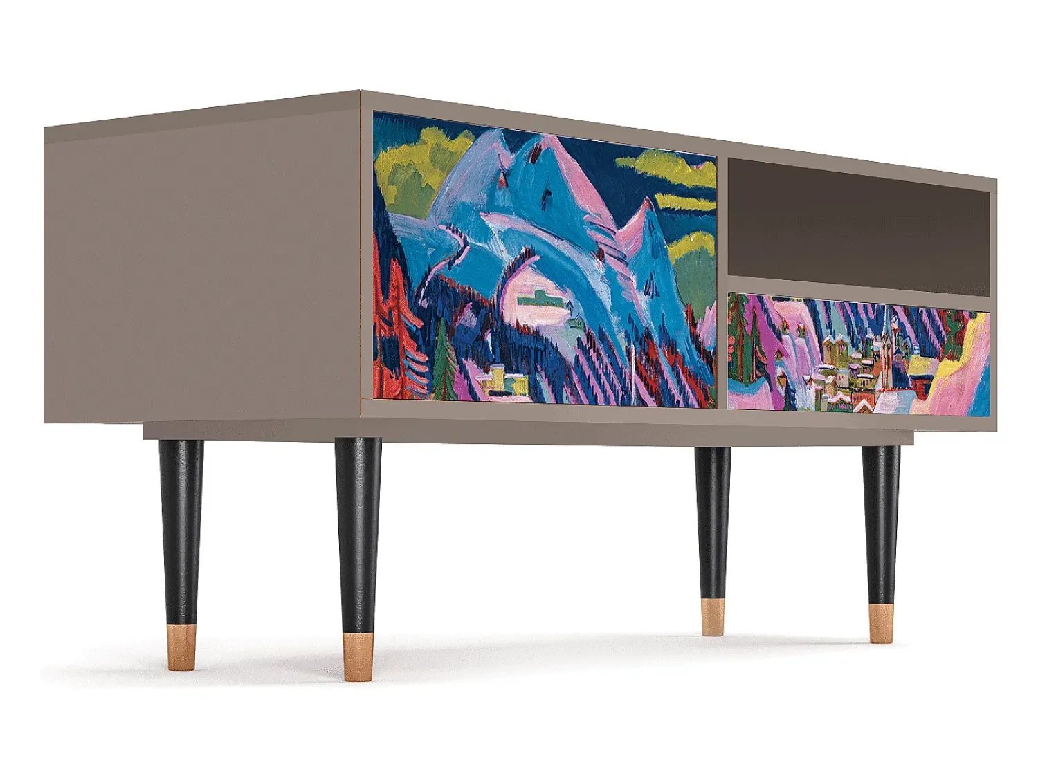 Discount Mueble de TV - 115х59х48 cm - T3 - Davos Winter, Latte Bege
