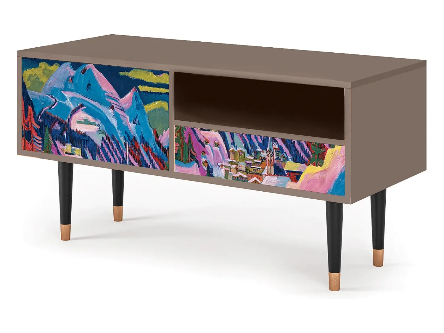 Discount Mueble de TV - 115х59х48 cm - T3 - Davos Winter, Latte Bege