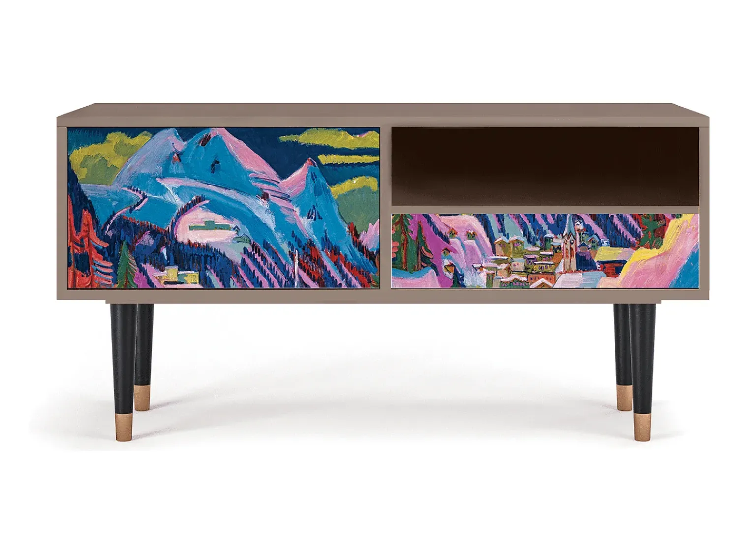 Discount Mueble de TV - 115х59х48 cm - T3 - Davos Winter, Latte Bege