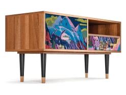 Discount Mueble de TV - 115х59х48 cm - T3 - Davos Winter, Nogueira Castanho