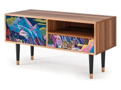 Discount Mueble de TV - 115х59х48 cm - T3 - Davos Winter, Nogueira Castanho